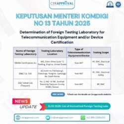 Recognition of Foreign Test Labs for Indonesia DJID/SDPPI Certification – KEPMEN KOMDIGI No.13 Tahun 2025